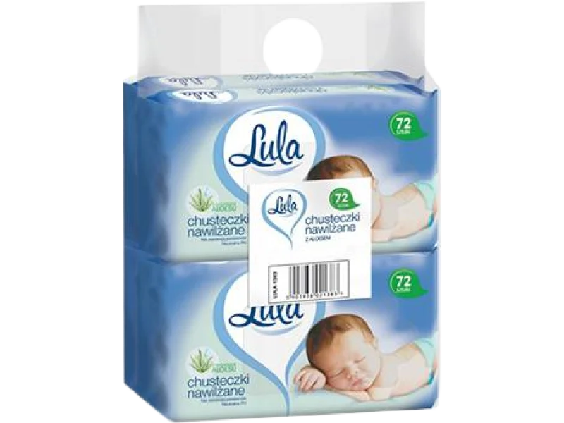 Lula Baby chusteczki nawilżane z dodatkiem aloesu, 288 szt.