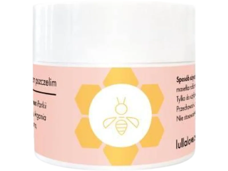 Lullalove Masełko do ust z woskiem pszczelim, balsam, 15 ml