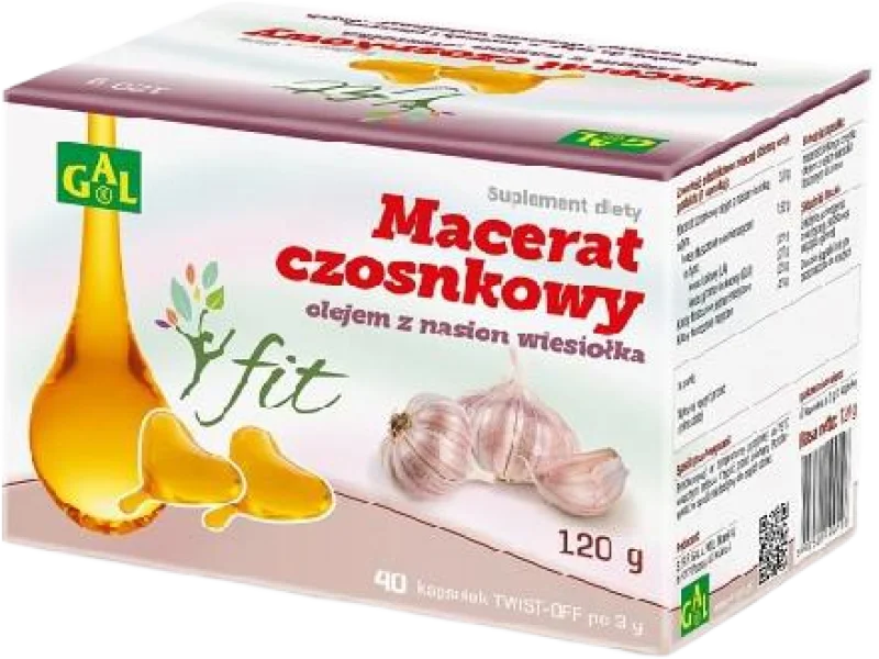 Macerat czosnkowy z olejem z nasion wiesiołka GAL, kapsułki twist-off, 3 g, 40 kaps.