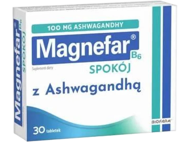 Magnefar B6 Spokój z Ashwagandhą, tabletki powlekane, 30 tabl.