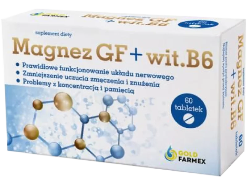 Magnez GF + Witamina B6, tabletki, 60 tabl.