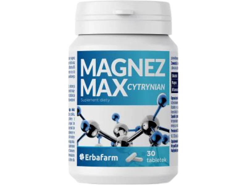 Magnez Max Cytrynian, tabletki, 30 tabl.