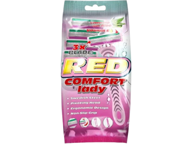 Mattes Red Comfort Lady Maszynka do golenia jednorazowa damska, sprzęt medyczny, 5 szt.