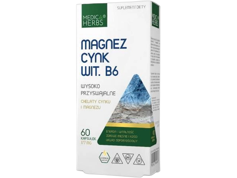 Medica Herbs magnez cynk wit. B6, kapsułki, 60 kaps.