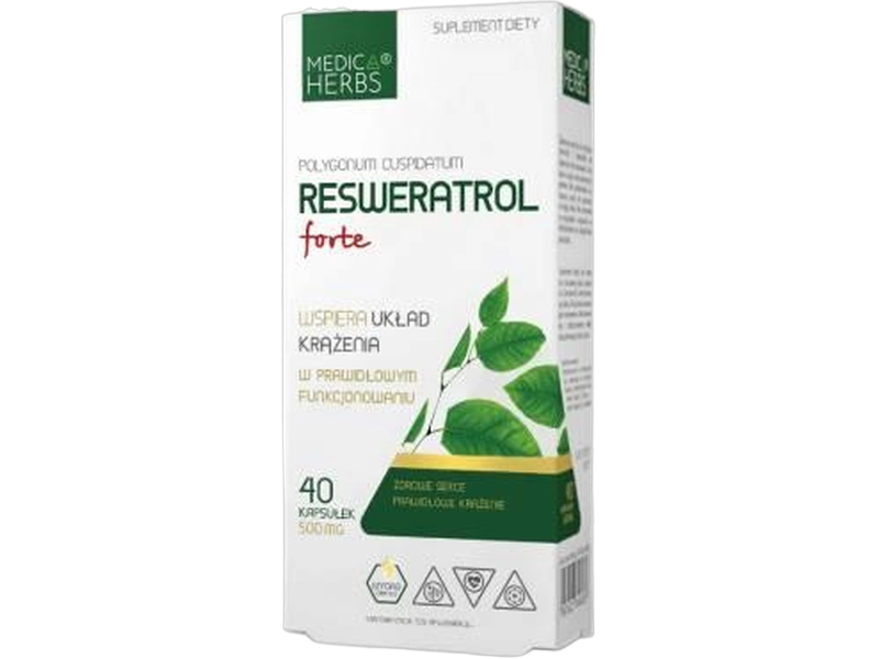 Medica Herbs Resweratrol forte, kapsułki, 250 mg, 40 kaps.
