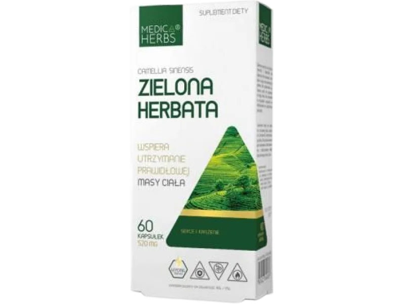 Medica Herbs Zielona Herbata, kapsułki, 520 mg, 60 kaps.