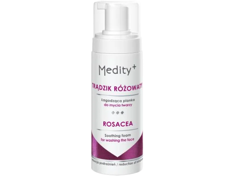MEDITY+ TRĄDZIK RÓŻOWATY Łagodząca pianka do mycia twarzy, 150 ml