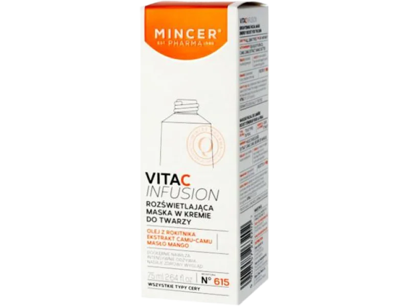 Mincer Pharma Vita C Infusion N°615 rozświetlająca maska w kremie do twarzy, 75 ml