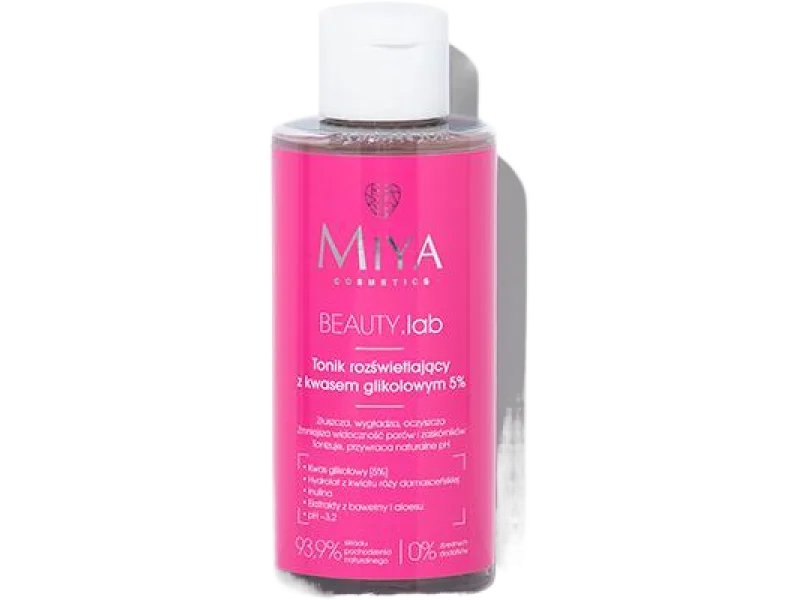 Miya BEAUTY.lab rozświetlający z kwasem glikolowym, tonik, 150 ml