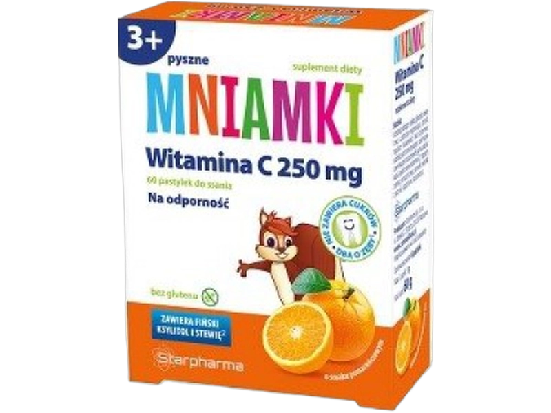 Mniamki witamina C, pastylki do ssania, 250 mg, 60 szt.