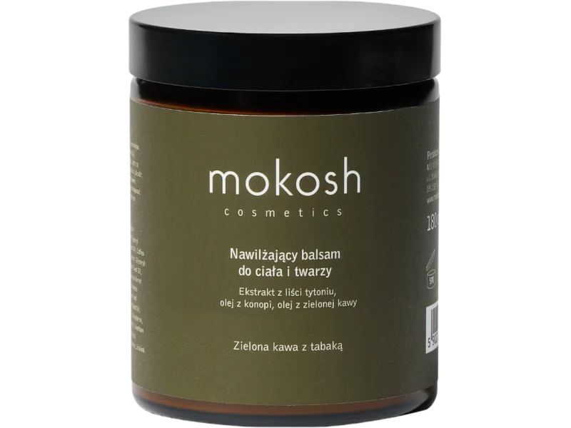 Mokosh nawilżający balsam do twarzy i ciała zielona kawa z tabaką, 180 ml