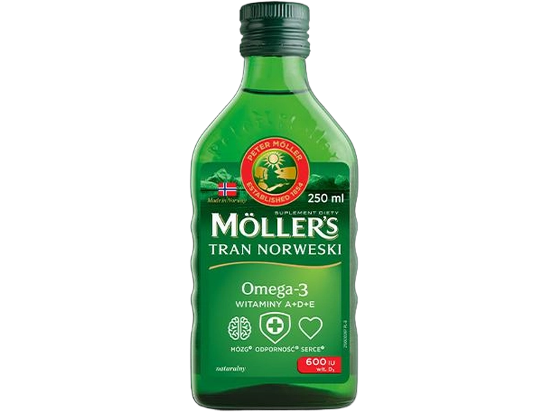 Moller’s Tran norweski, naturalny, płyn, 250 ml