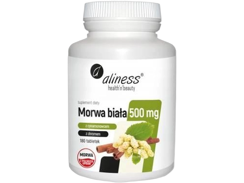 Morwa biała z cynamonowcem i chromem, tabletki, 180 tabl.