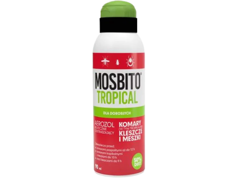 MOSBITO TROPICAL Aerozol na komary, kleszcze i meszki, 90 ml