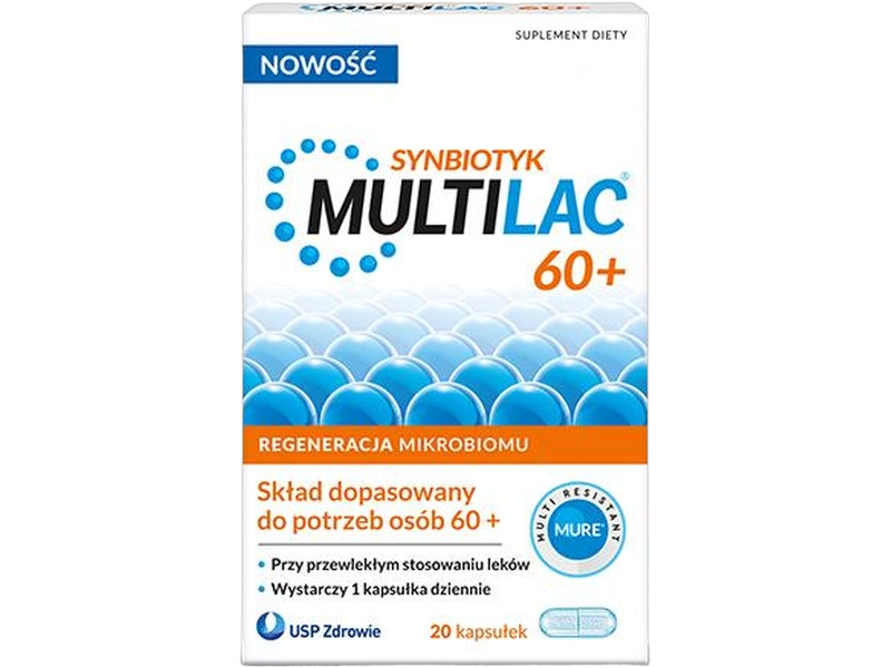 Multilac 60+, kapsułki, 20 kaps.