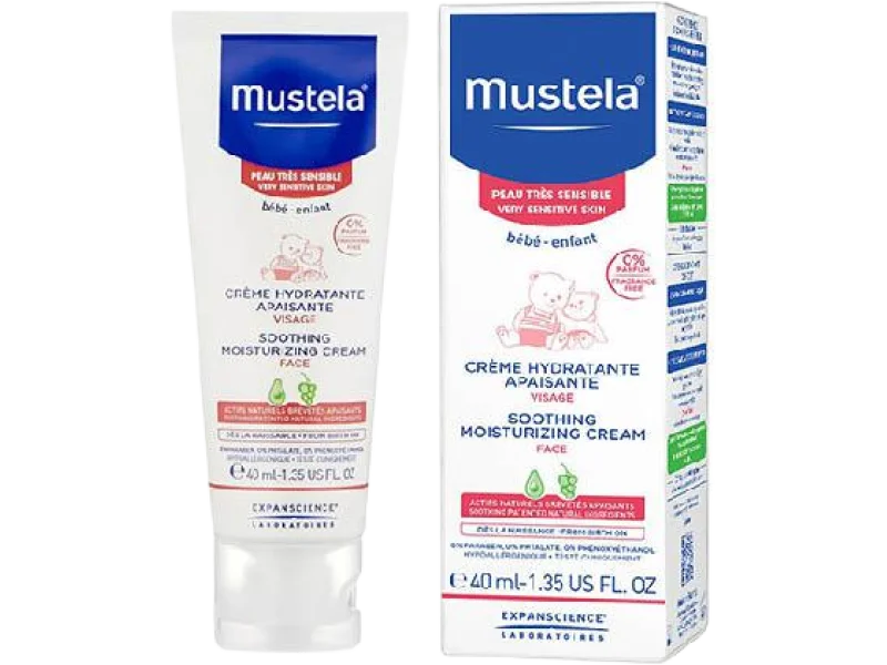 Mustela bebe enfant łagodzący krem nawilżający do twarzy, 40 ml