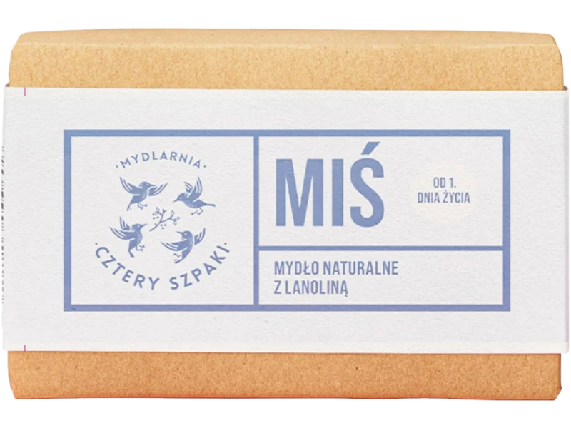 Mydlarnia Cztery Szpaki, Miś, naturalne z lanoliną, mydło, 110 g