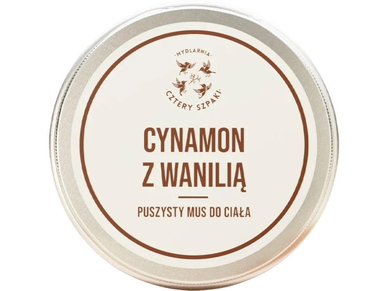 Mydlarnia Cztery Szpaki puszysty mus do ciała, cynamon z wanilią, 150 ml
