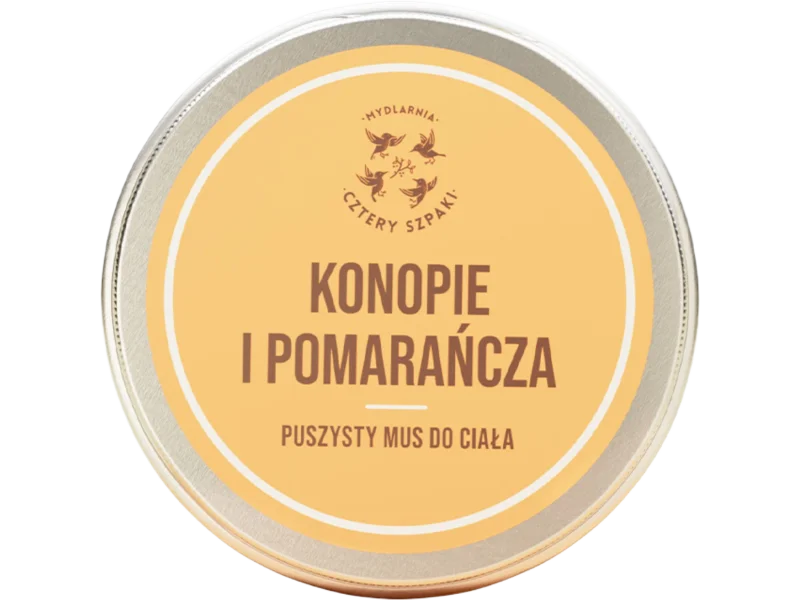 Mydlarnia Cztery Szpaki Puszysty mus do ciała konopie i pomarańcza, 150 ml