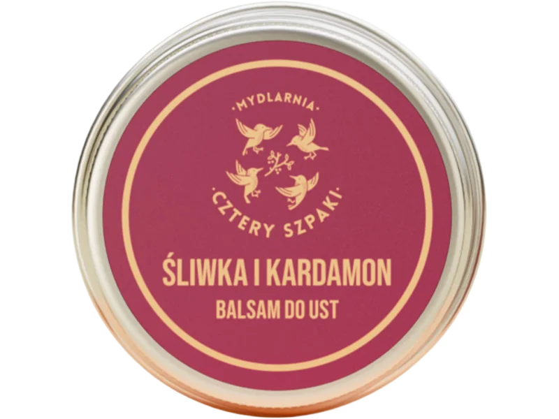 Mydlarnia Cztery Szpaki, śliwka i kardamon balsam do ust, 15 ml