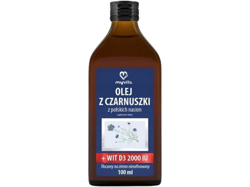 MyVita Olej z czarnuszki + witamina D3, 100 ml