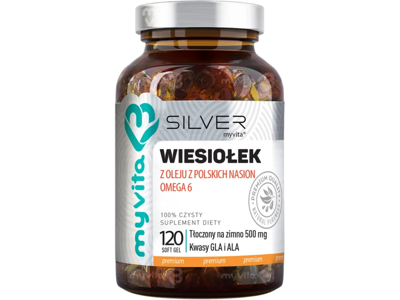 MyVita Silver 100% Olej z wiesiołka, kapsułki miękkie, 120 kaps.