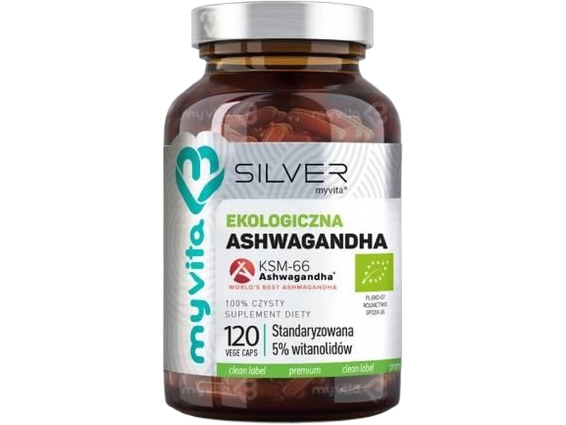 MyVita Silver Ashwagandha BIO, kapsułki, 200 mg, 60 kaps.