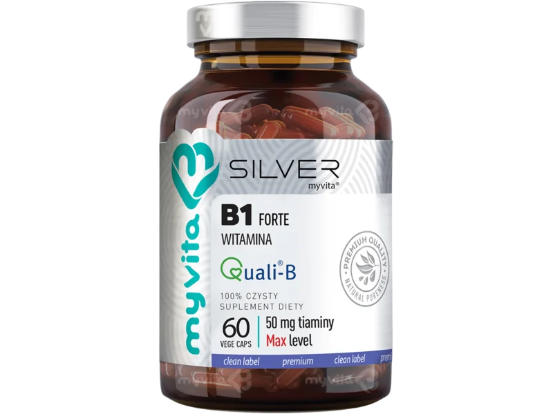 MyVita Silver Pure 100% witamina B1 Forte, kapsułki, 50 mg, 60 kaps.