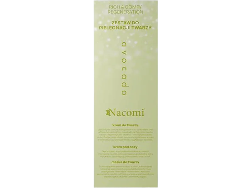 NACOMI Avocado Face Care Set Zestaw prezentowy, 40 ml + 15 ml + 40 ml ml
