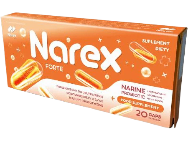 Narex Forte, kapsułki, 2,7 x 10⁸ CFU, 20 kaps.