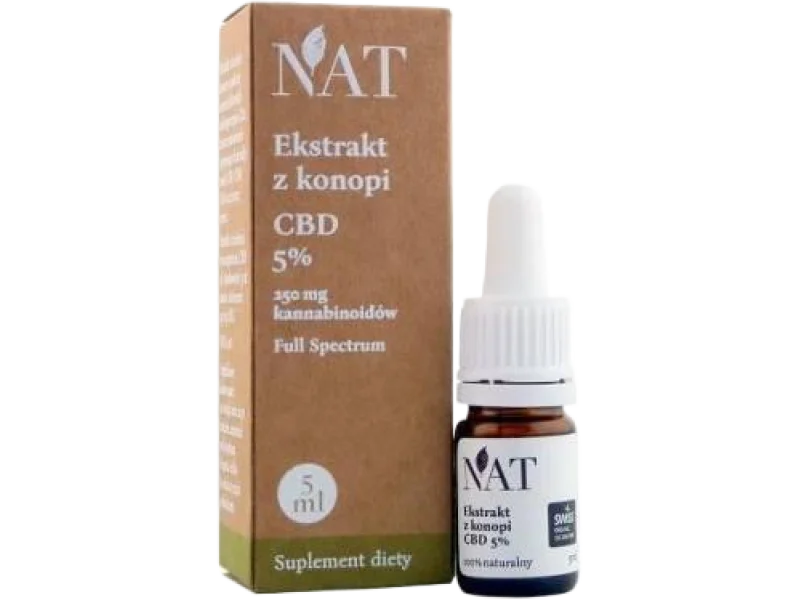NAT Ekstrakt z konopi Full Spectrum CBD, olej, 5%, 5 ml