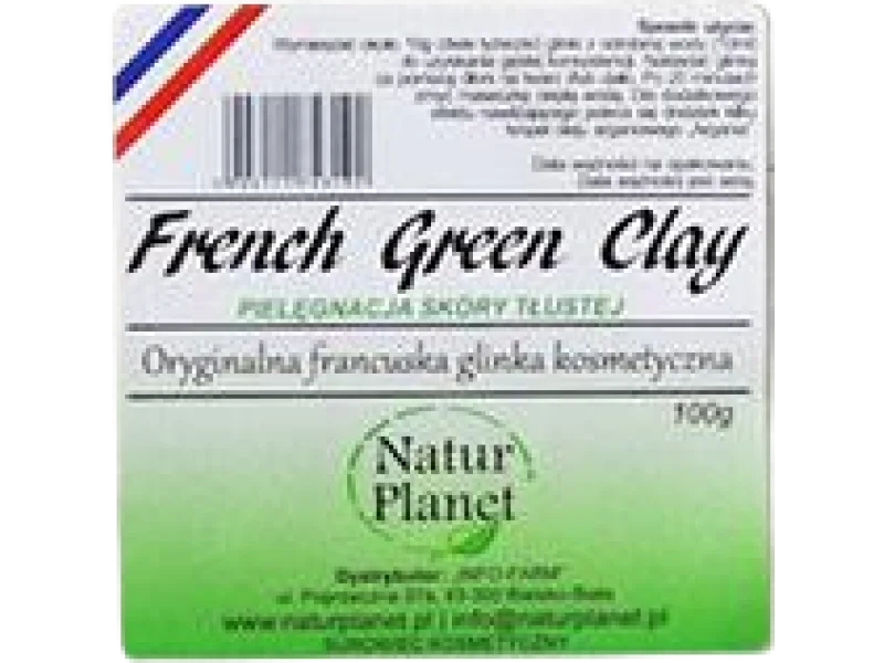 NATUR PLANET Oryginalna francuska glinka kosmetyczna, zielona, proszek, 100 g