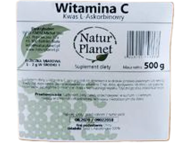 Natur Planet witamina C kwas L-askorbinowy, proszek, 500 g
