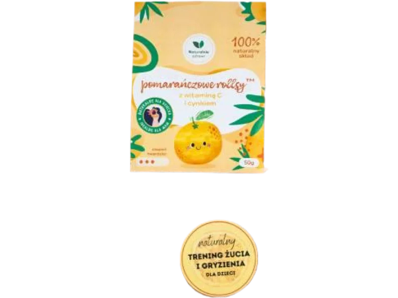 Naturalnie Zdrowi Pomarańczowe rollsy z witaminą C i cynkiem, 50 g