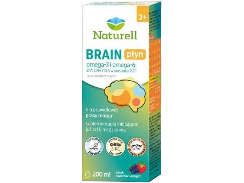 Naturell Brain, smak owoców leśnych, płyn, 200 ml