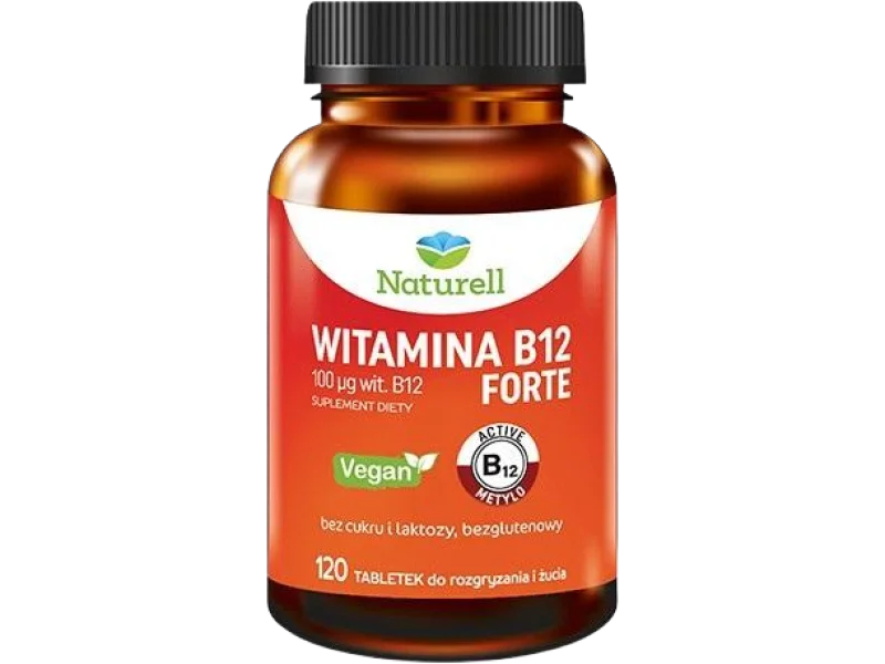 Naturell Witamina B12 forte, tabletki do rozgryzania i żucia, 100 µg, 60 tabl.