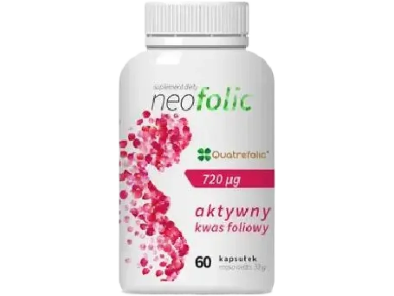 Neofolic aktywny kwas foliowy, kapsułki, 400 µg, 60 kaps.