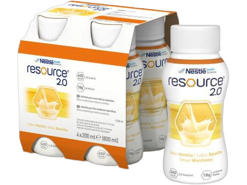 Nestle Resource 2.0, wanilia, płyn, 4 x 200 ml