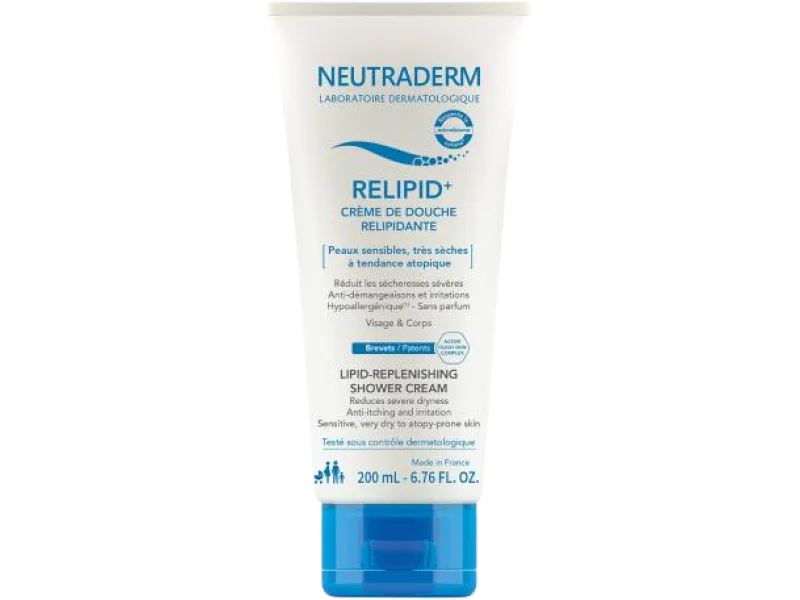 NEUTRADERM RELIPID+ Krem do mycia pod prysznic odbudowujący warstwę lipidową do twarzy i ciała, 400 ml