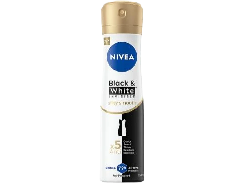 Nivea Black & White Invisible Silky Smooth antyperspirant, spray, 150 ml