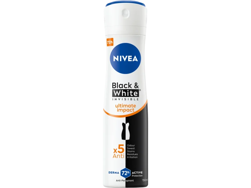 Nivea Black & White Invisible Ultimate Impact antyperspirant, spray, 150 ml