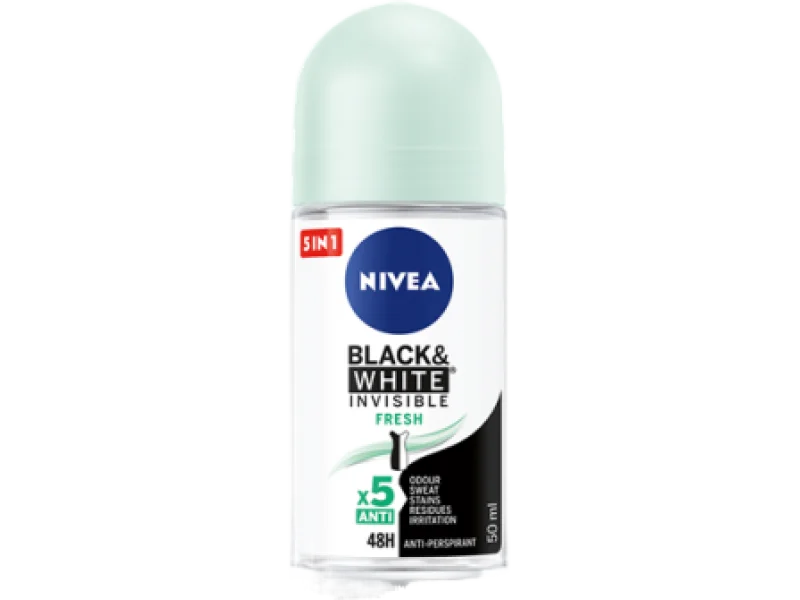 NIVEA Black&White Invisible Fresh Antyperspirant, roll-on, 50 ml