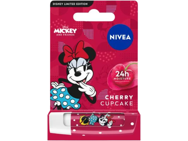 NIVEA Disney Minnie Mouse Pielęgnująca pomadka do ust Cherry Cupcake, 4,8 g