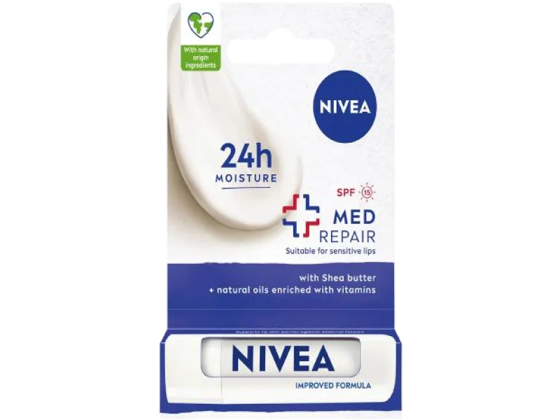 NIVEA Med Repair Pielęgnująca pomadka do ust, sztyft, 4.8 g