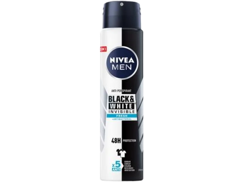Nivea Men Black & White Invisible Fresh antyperspirant, aerozol, 250 ml