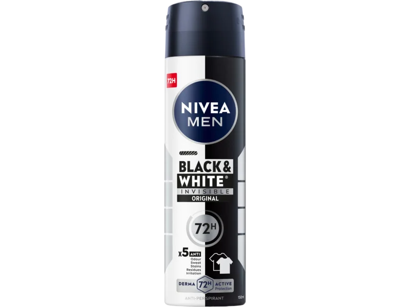 NIVEA MEN Black&White Invisible Original antyperspirant, aerozol, 150 ml