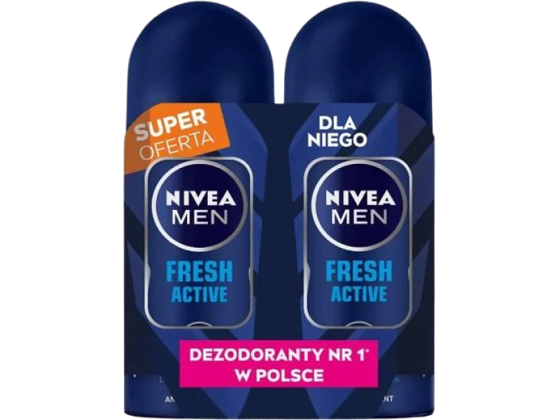 NIVEA MEN Fresh Active, roll-on, 2 x 50 ml
