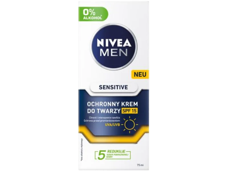 NIVEA MEN Sensitive łagodzący krem nawilżający do twarzy SPF15, 75 ml