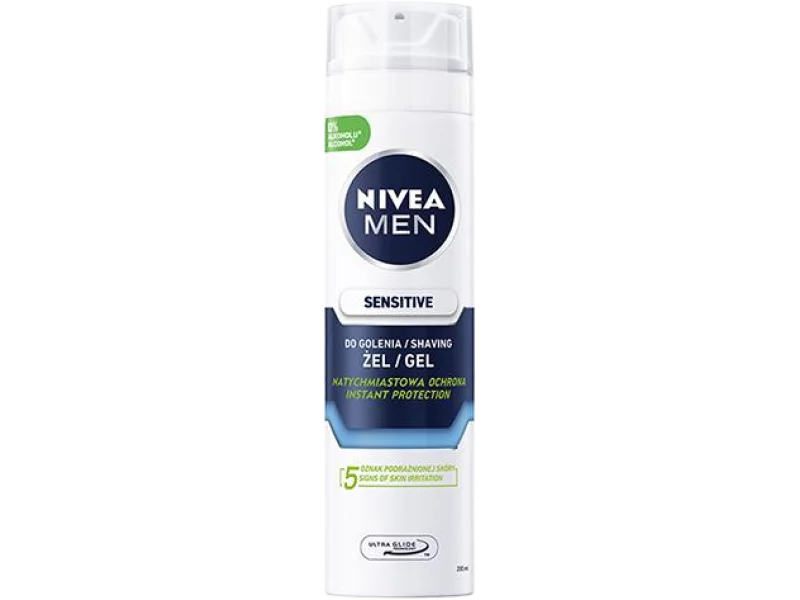 Nivea Men Sensitive żel do golenia łagodzący, żel na skórę, 200 ml