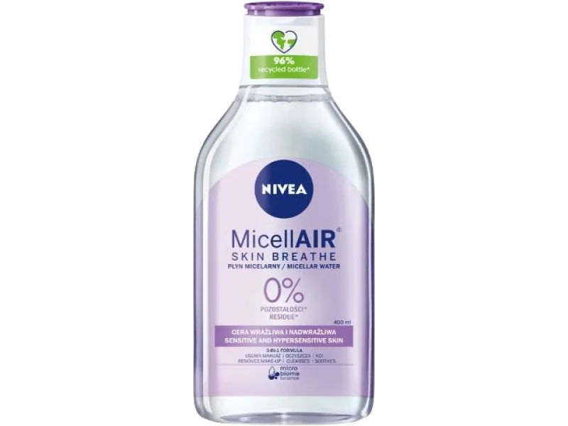 NIVEA MicellAIR Płyn micelarny 3w1 cera wrażliwa i nadwrażliwa, 400 ml